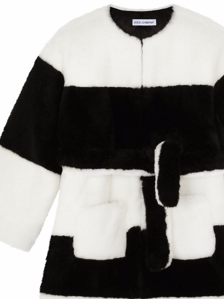 Cappotto bianco e nero per bambina
