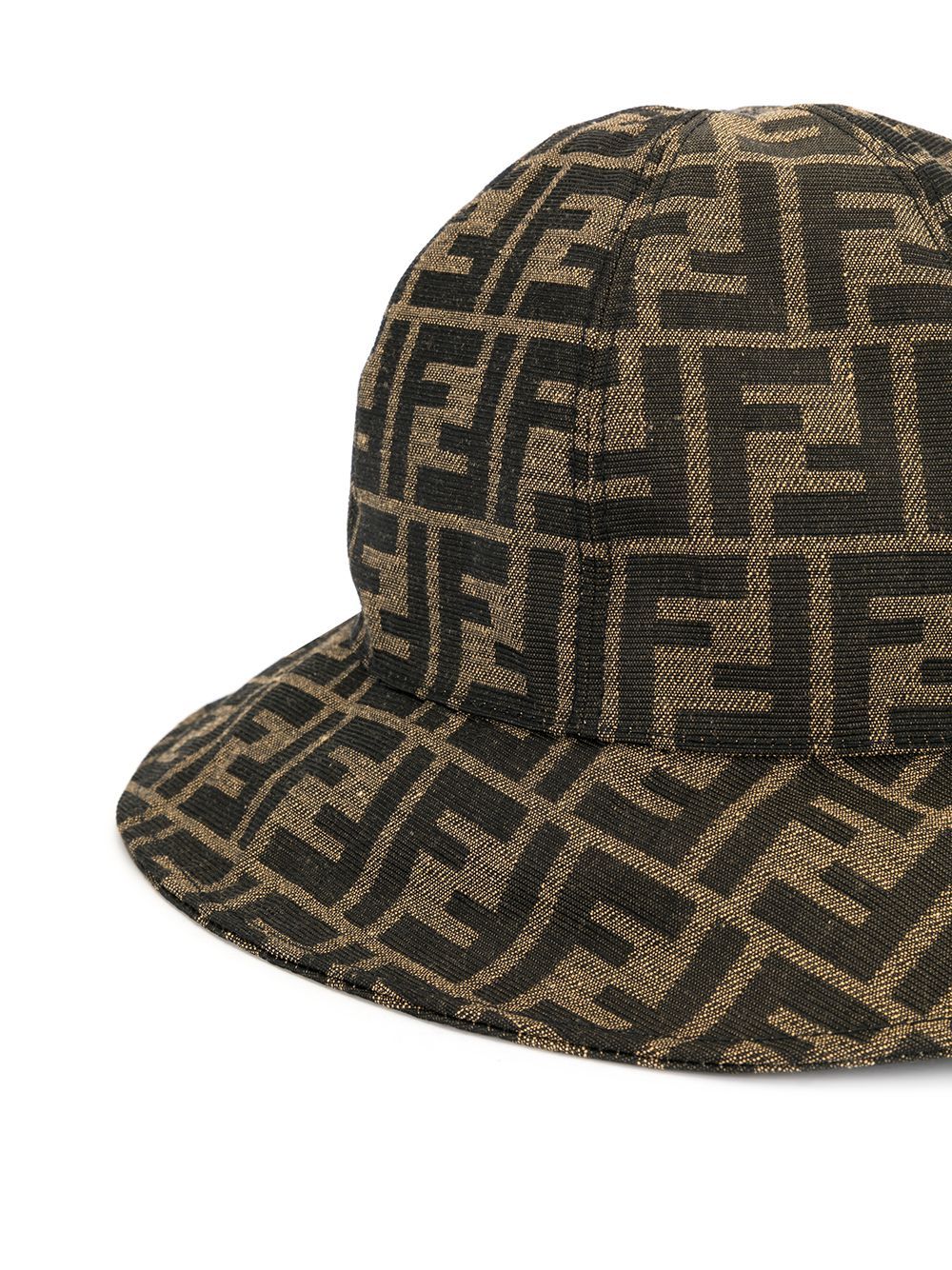 Cloche per bambina in cotone marrone e nero JUP009AAQ1 F15B6 Fendi Kids 