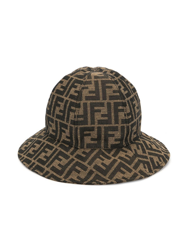 Cloche for girls in brown and black cotton