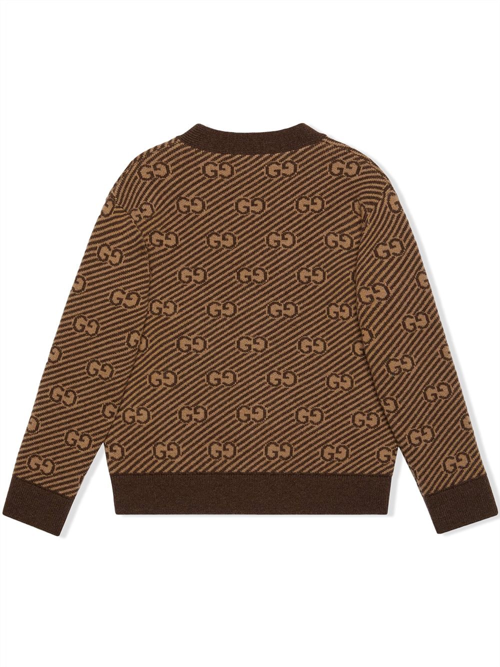 Brown baby cardigan with logo
