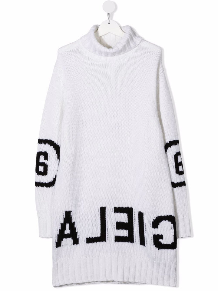 White sweater dress for girls