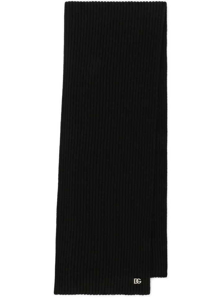 Unisex scarf in black wool