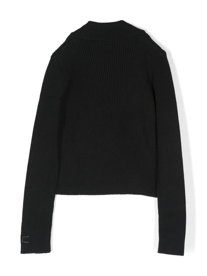 Black cashmere sweater for girls