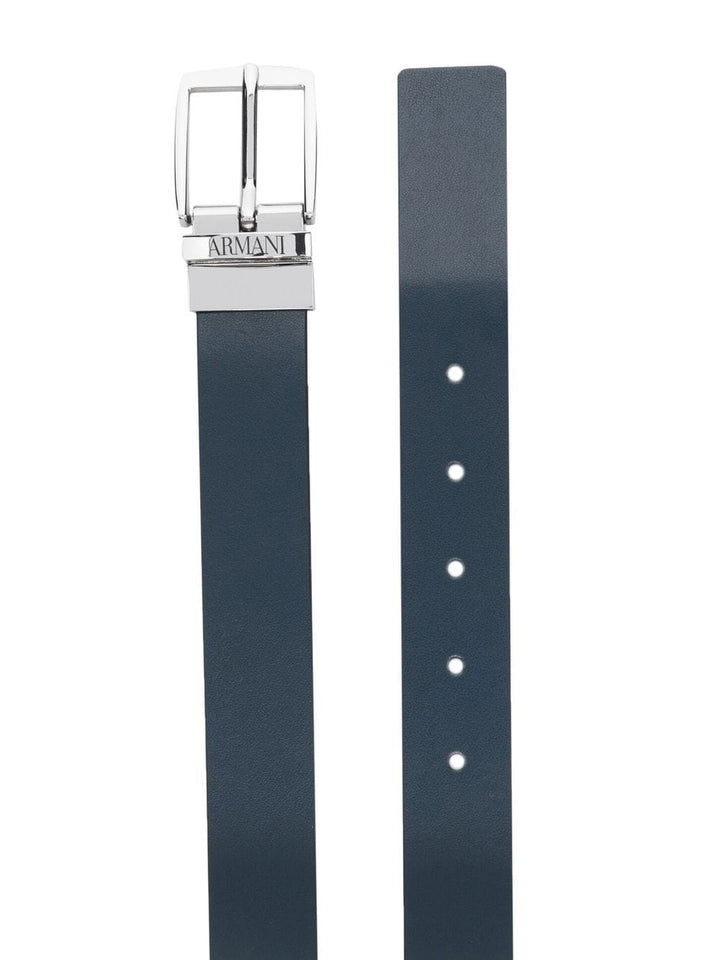 Belt for children in blue faux leather