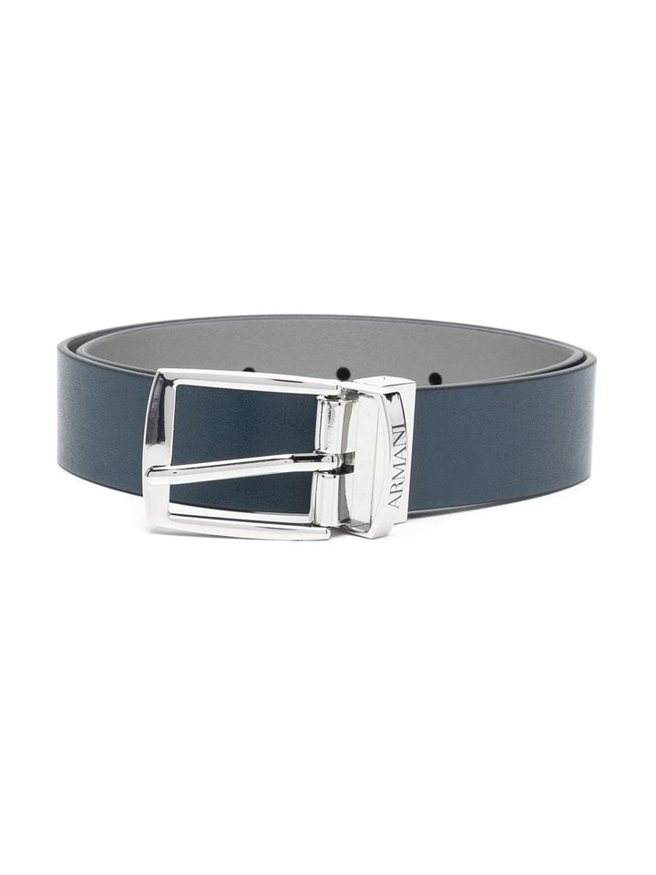 Belt for children in blue faux leather