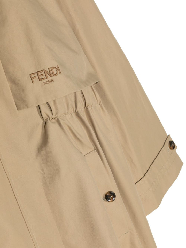 Trench beige per bambina con logo JFA154AG1W F1F4G Fendi Kids 