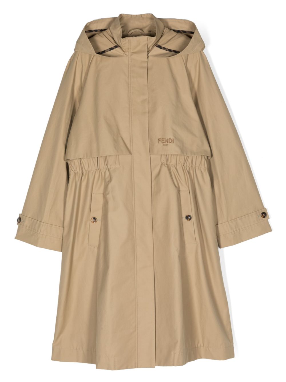 Trench beige per bambina con logo JFA154AG1W F1F4G Fendi Kids 