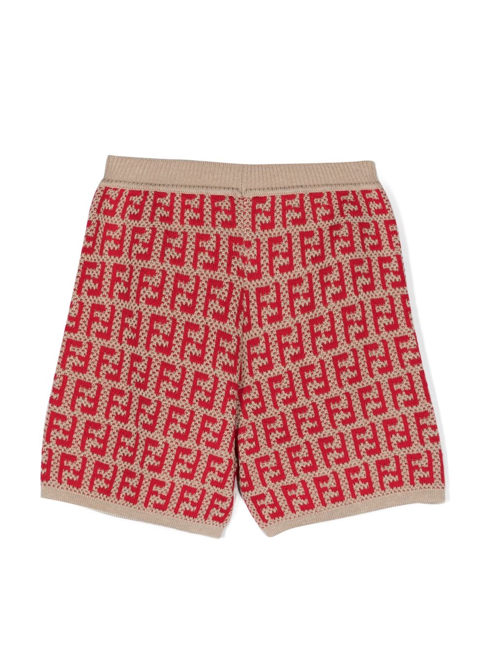 Red and beige shorts for girls