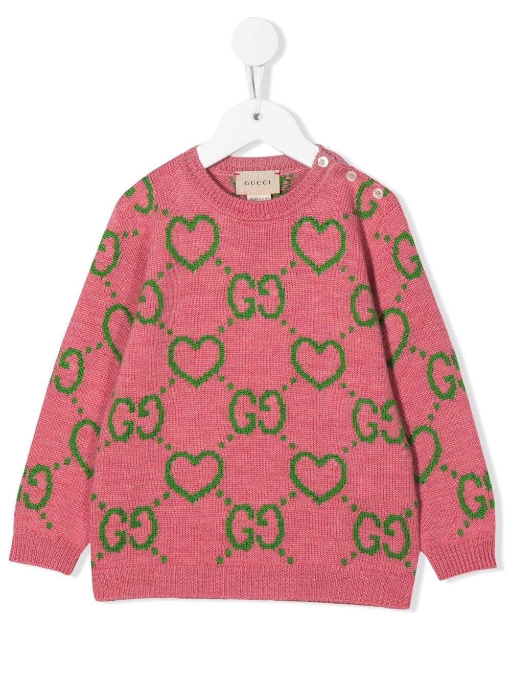 Pink sweater for baby girls with logo