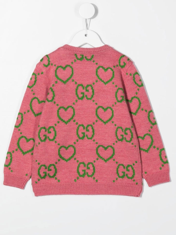 Maglione rosa per neonata con logo