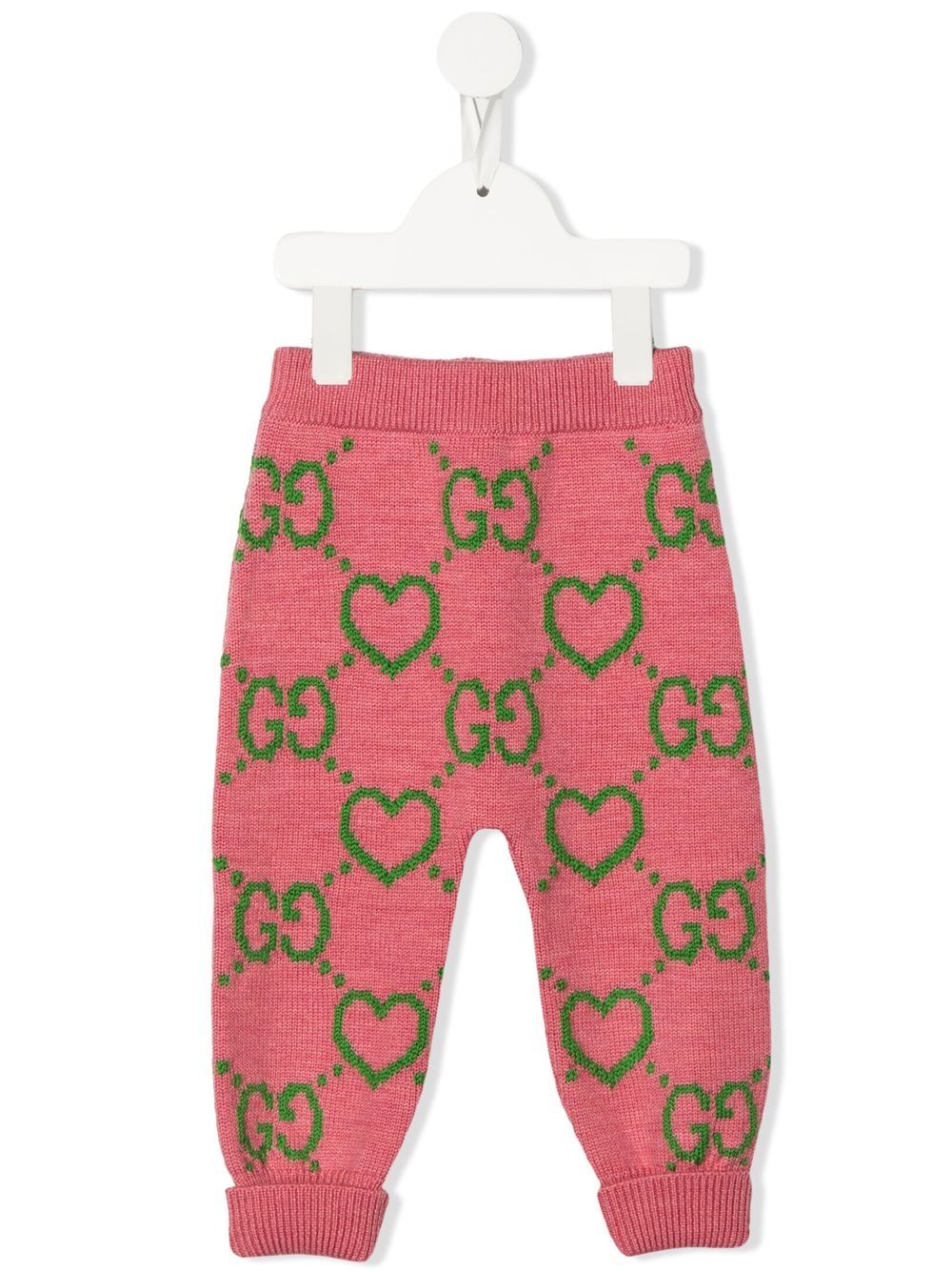 Pink trousers for baby girls with logo