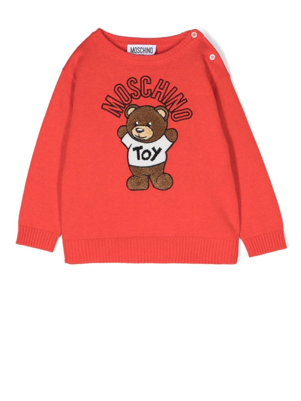 Maglione rosso per neonato con orso