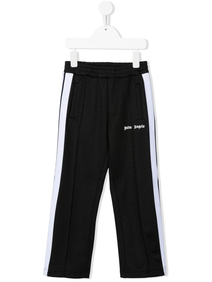 Black trousers for boys with logo