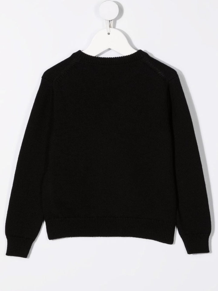 Black sweater for boys with logo