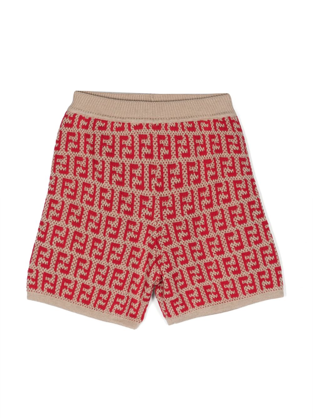 Red and beige shorts for girls