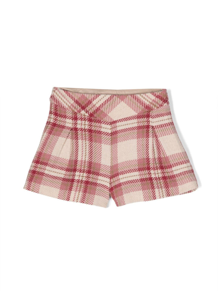 Beige and pink Bermuda shorts for girls