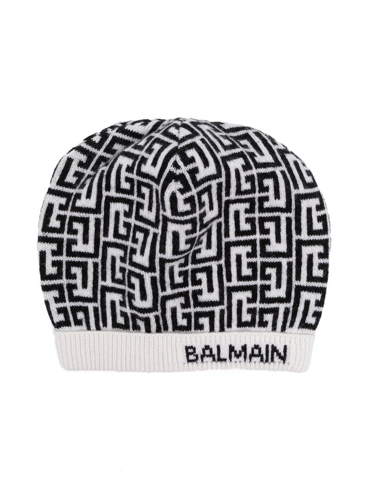 Cappello bianco-nero per neoanto con logo