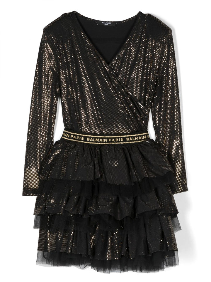 Black metallic dress for girls