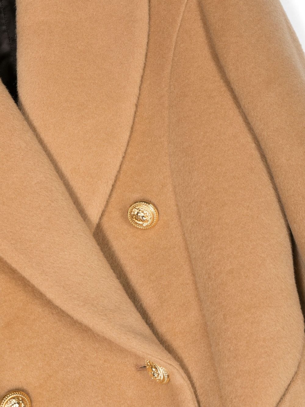 Beige coat for girls with gold buttons