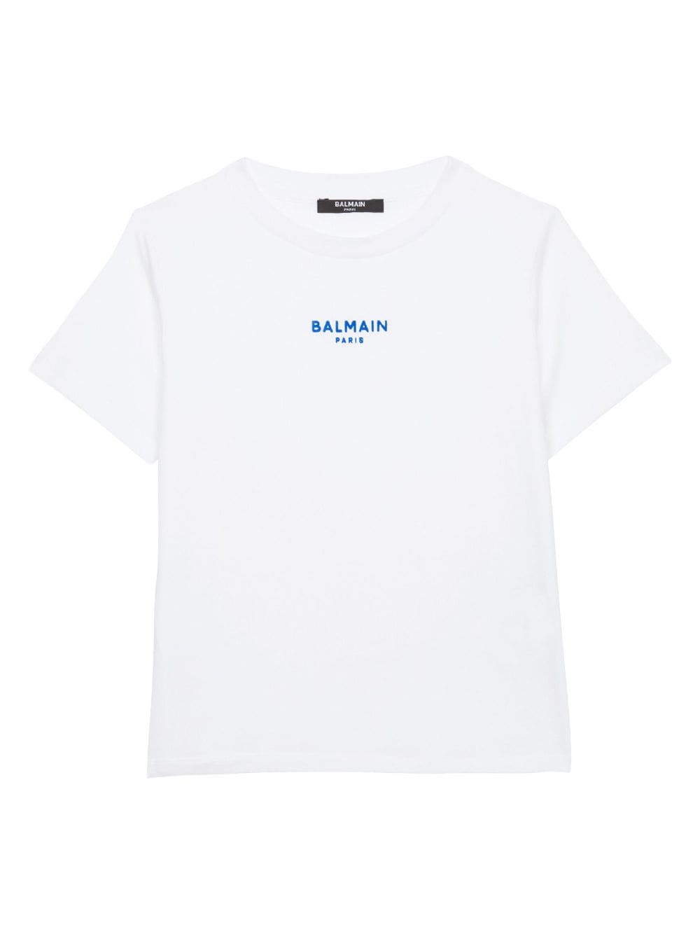 T-shirt bianca per bambino con logo blu
