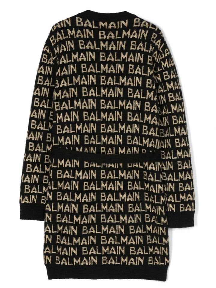 Cardigan per bambina in cashmere nero