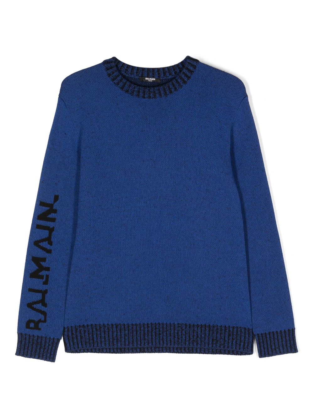 Maglione blu per bambino con logo nero