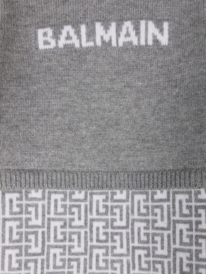 Gray baby onesie with logo