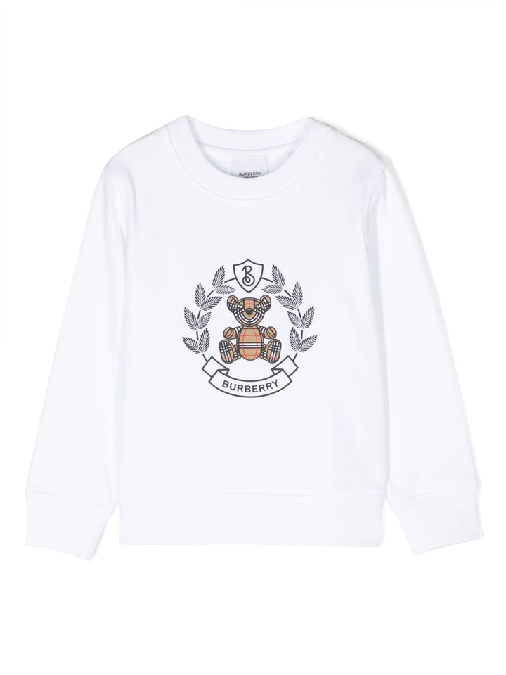 White sweatshirt for children with logo