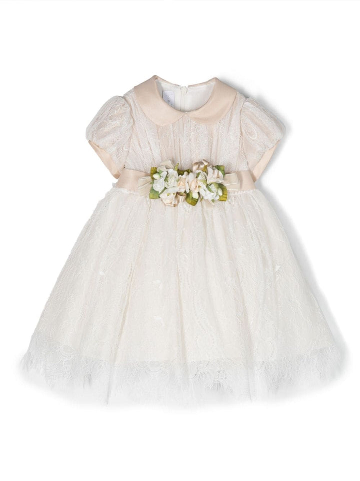 Beige lace dress for baby girls