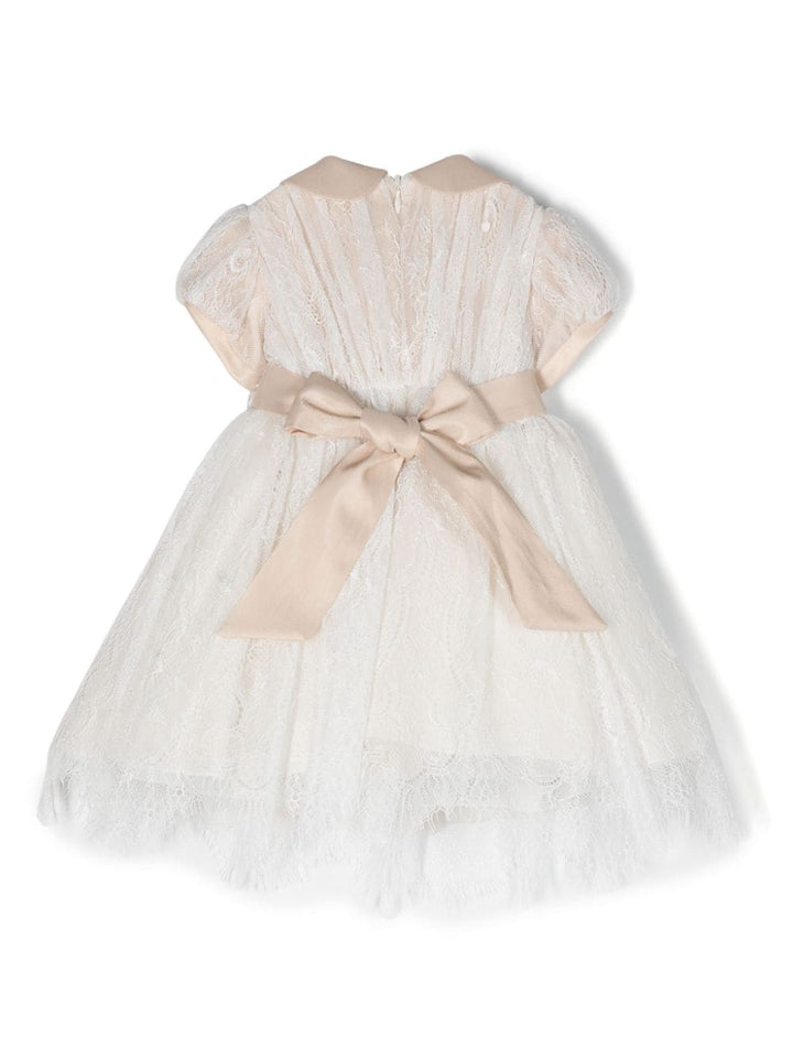 Beige lace dress for baby girls