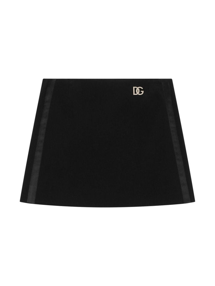 Gonna nera per bambina con logo L54I82G7K5G N0000 Dolce & Gabbana Kids 