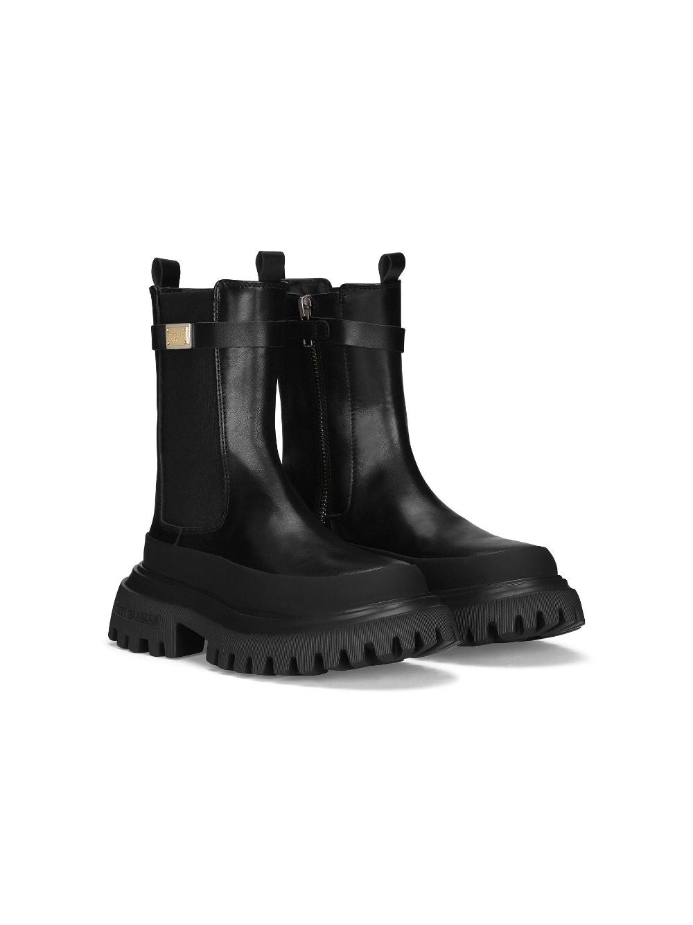 Black leather boots for girls