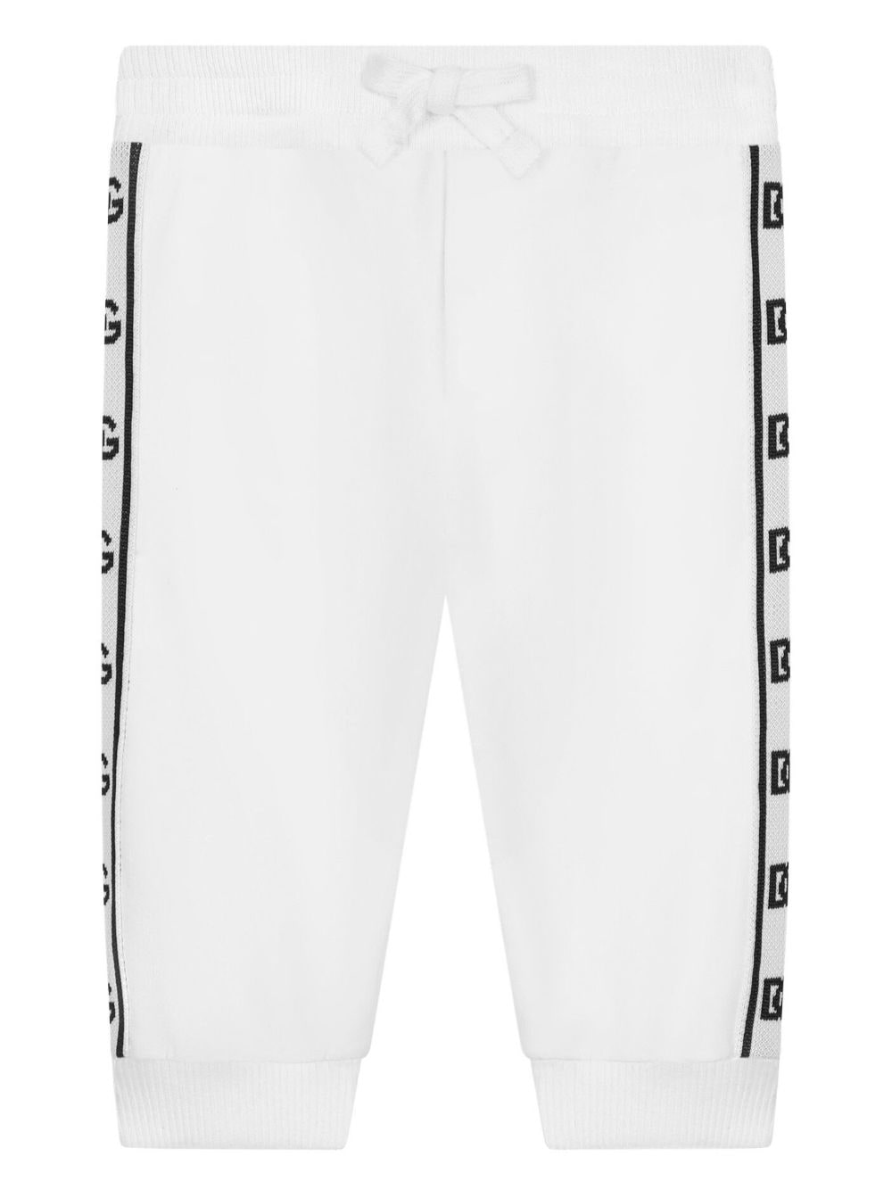 White sports trousers for newborns with logo