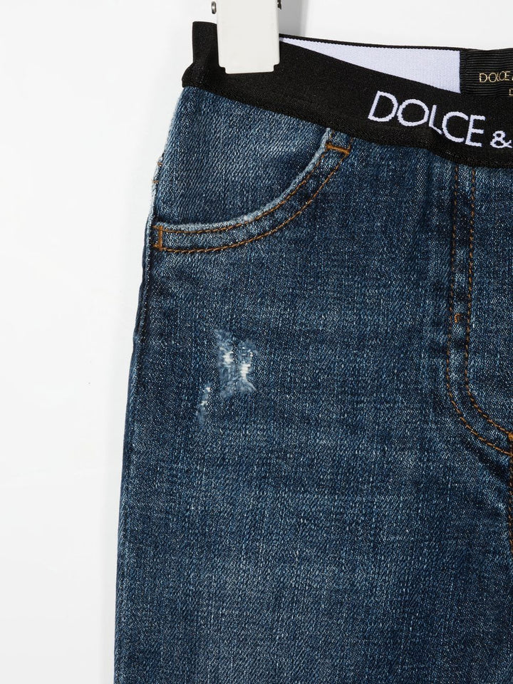 Blue baby jeans with logo