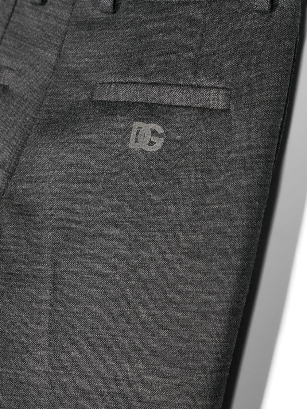 Gray children's trousers with logo