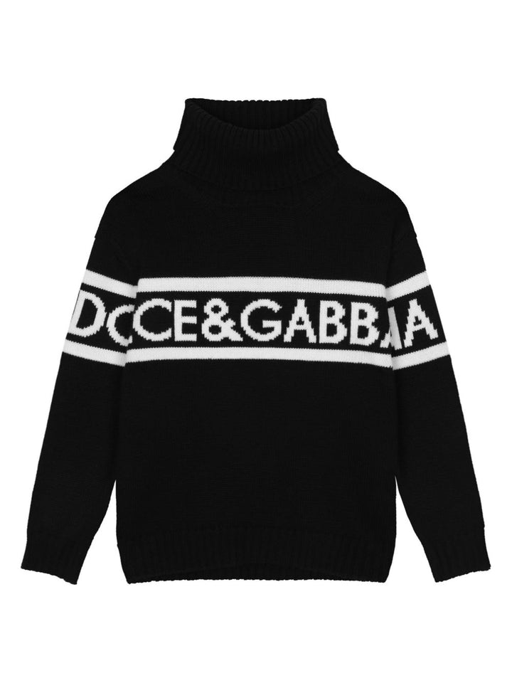 Black sweater with logo for boys