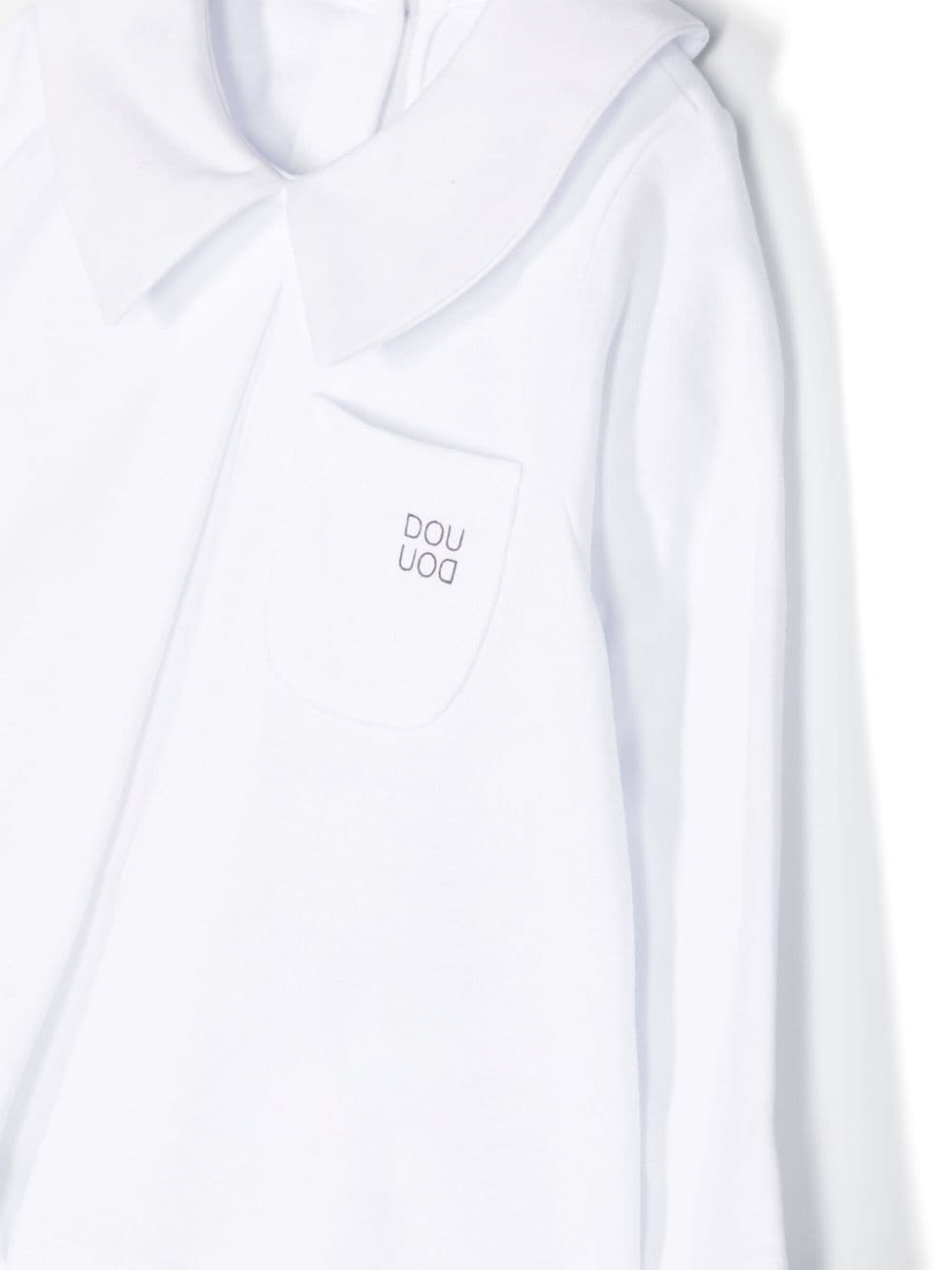 Blusa bianca per bambina con logo