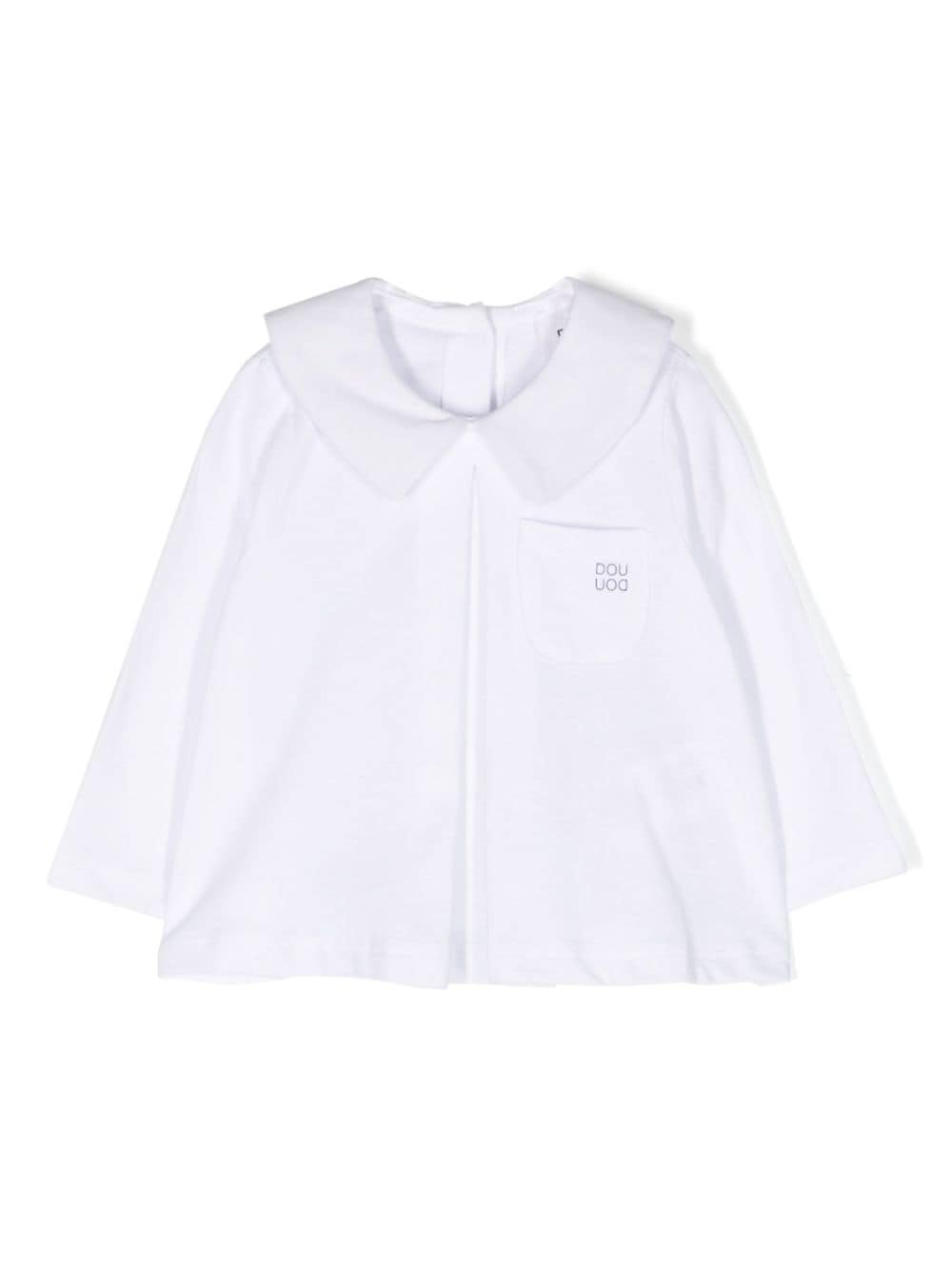 White blouse for girls with logo