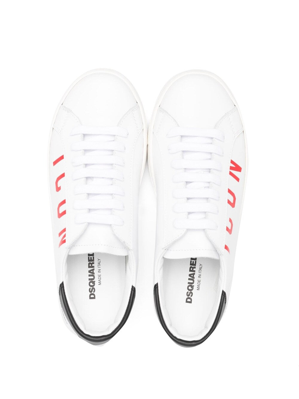 White sneakers for children with ICON print