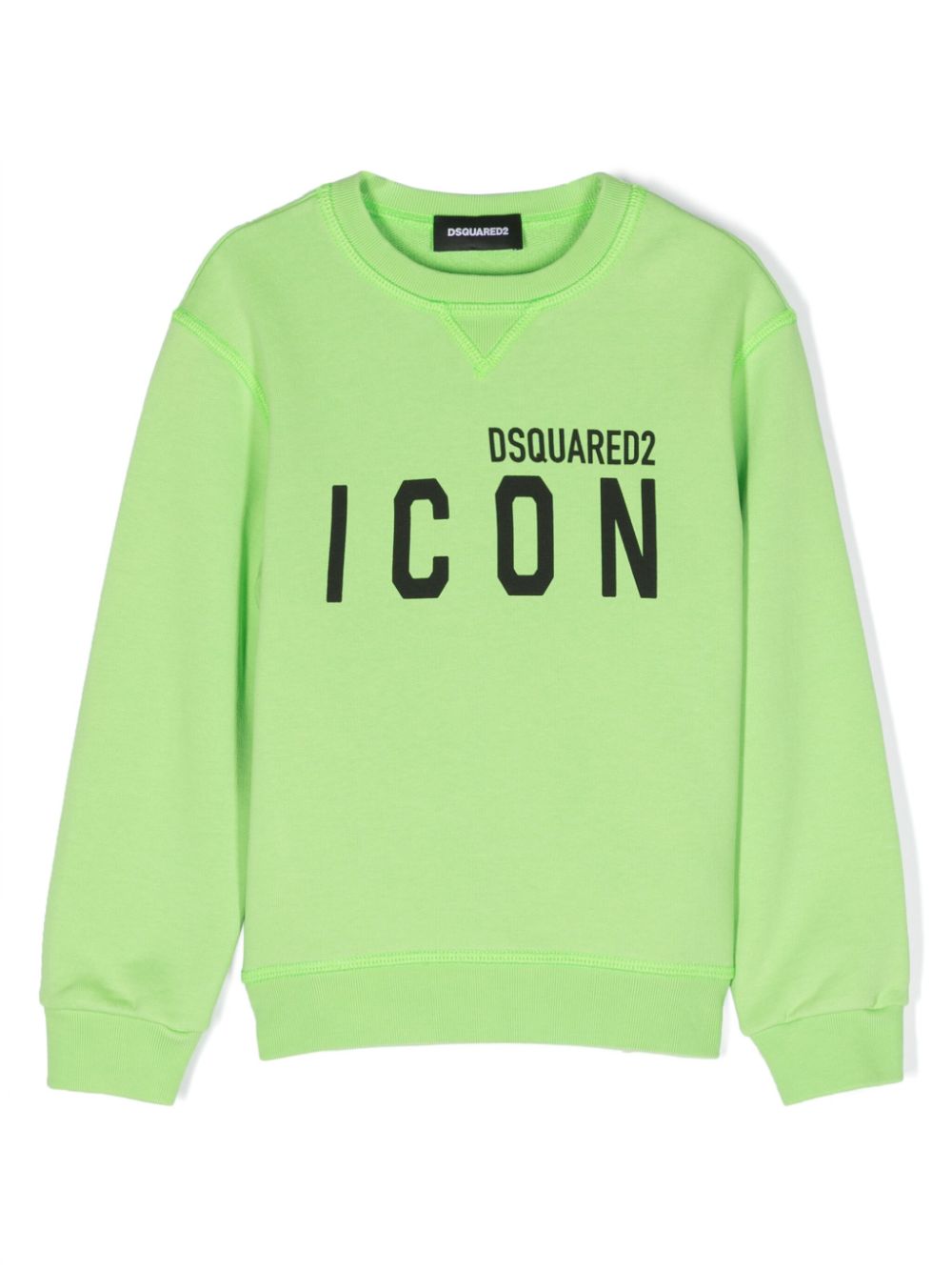 Green sweatshirt for boys with ICON print