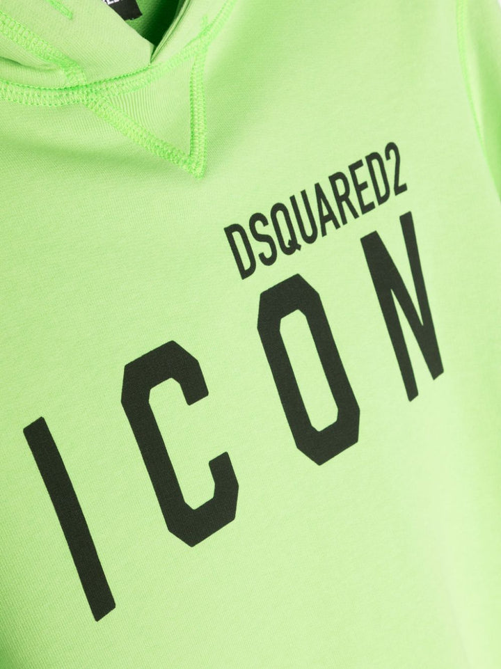 Green sweatshirt for boys with ICON logo