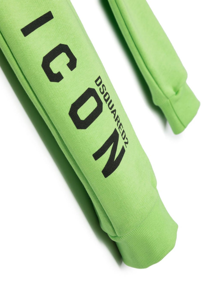 Pantalone sportivo verde per bambino con stampa