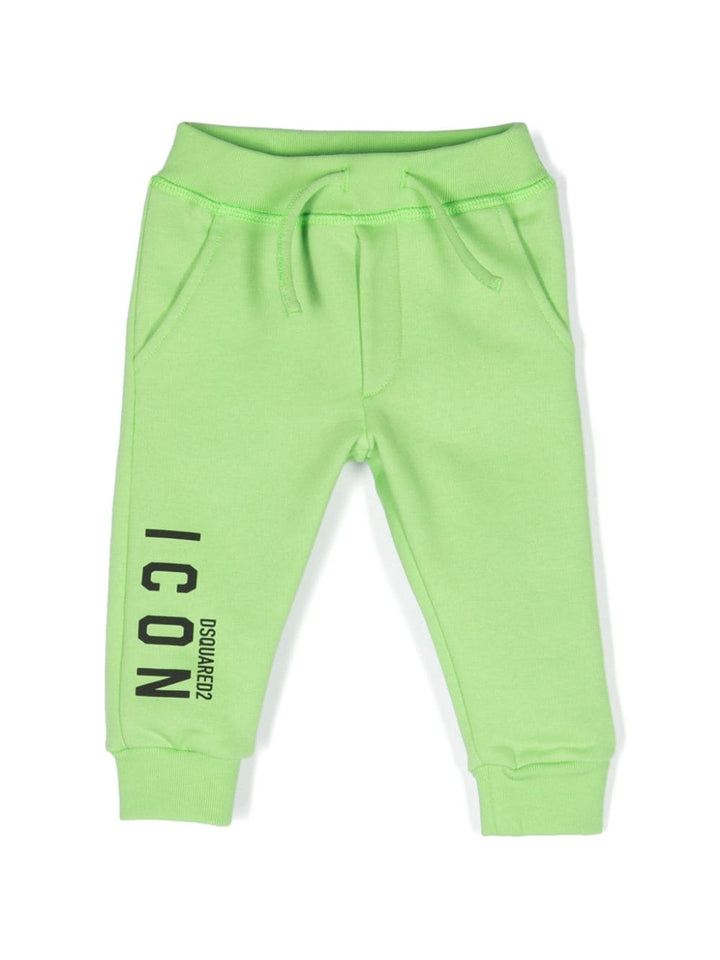 Fluorescent green sports trousers for newborns
