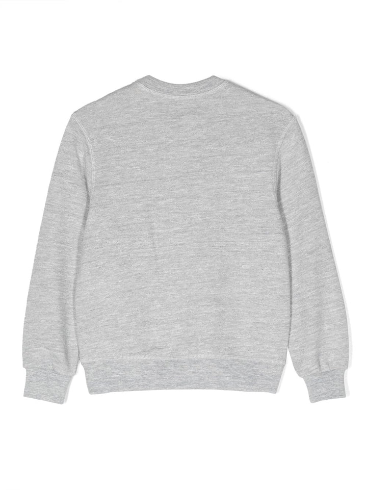 Gray sweatshirt for boys with black logo