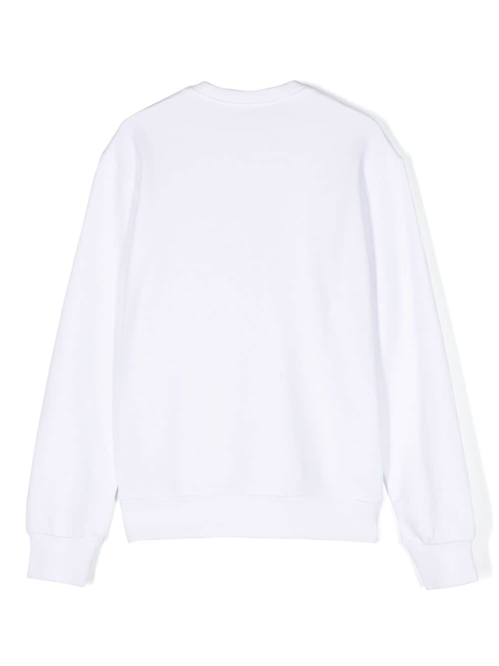White sweatshirt for boys with ICON print