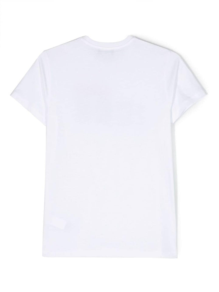 White t-shirt for boys with ICON print