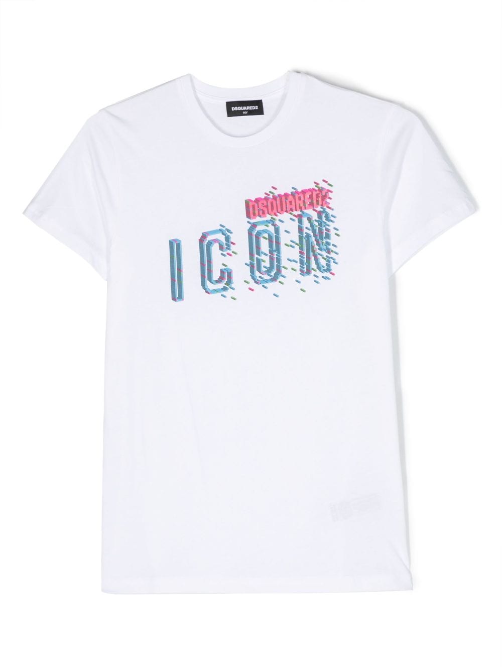 White t-shirt for boys with ICON print