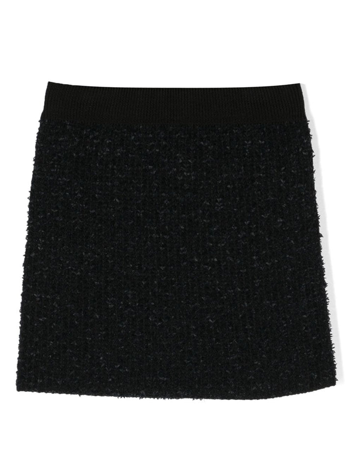 Black boucle skirt for girls