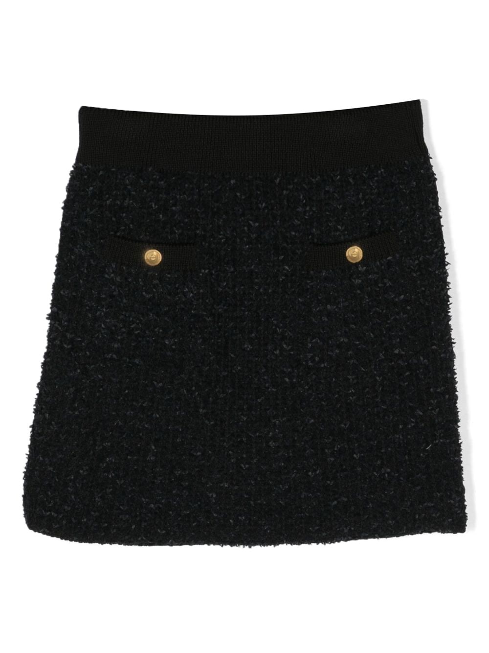 Black boucle skirt for girls