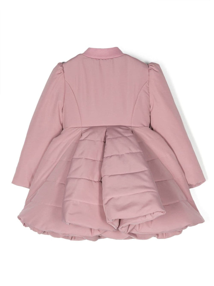 Coat for baby girls in powder cotton blend